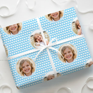 Papier Cadeau Joli cœur d'amour 2 Photo Joli motif bleu