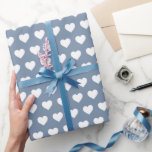 Papier Cadeau Joli Coeurs Blancs Motif Bleu Vintage<br><div class="desc">Festif, moderne et simple, papier d'emballage chic présente de beaux coeurs blancs motif sur un arrière - plan bleu vintage élégant. Enveloppez vos cadeaux avec amour, parfait pour la Saint Valentin, les anniversaires, mariage ou un baby shower ! Conçu exclusivement pour vous par Happy Dolphin Studio. Si vous avez besoin...</div>