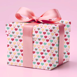 Papier Cadeau Joli coloré moderne Amour Motif de coeur