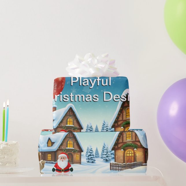 Papier Cadeau Joli design de Noël enjoué (Cadeaux de fête)