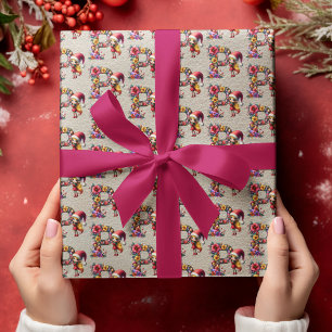 Papier Cadeau Joli Elfe de Noël Lettre de Fête P