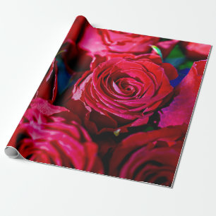 Papier Cadeau Joli Ensemble De Roses Rouges