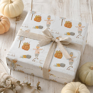 Papier Cadeau Joli épouvantail vintage Halloween