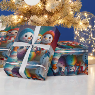 Papier Cadeau Joli festif coloré emballage de Noël