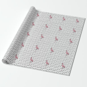 Papier Cadeau Joli flamant rose rétro