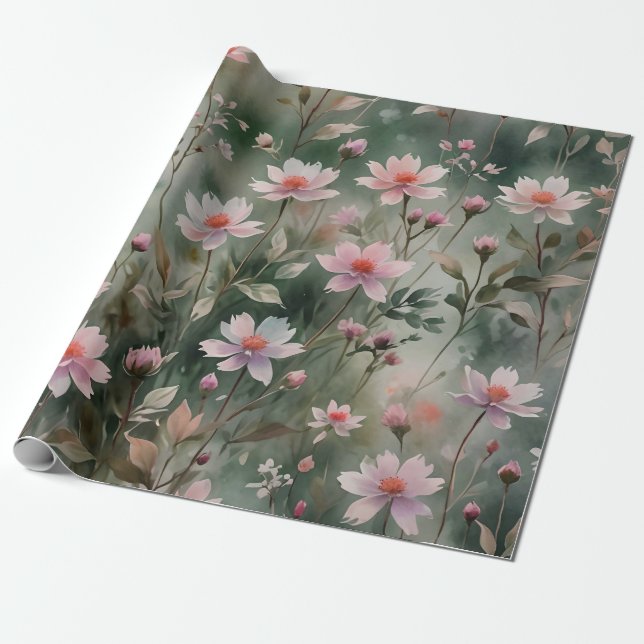 Papier Cadeau Joli Fleur sauvage (Déroulé)