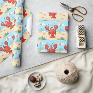 Papier Cadeau Joli homard à la plage