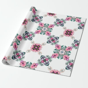 Papier Cadeau Joli jardin géométrique