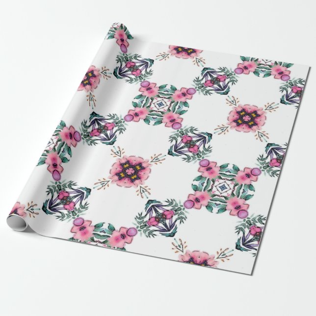 Papier Cadeau Joli jardin géométrique (Déroulé)