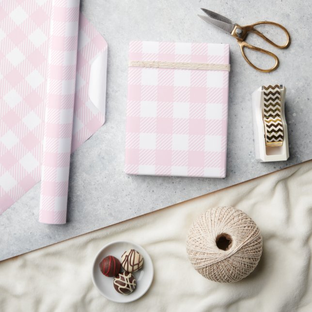 Papier Cadeau Joli Lait De Fraise Pink Buffalo Plaid (Artisanat)