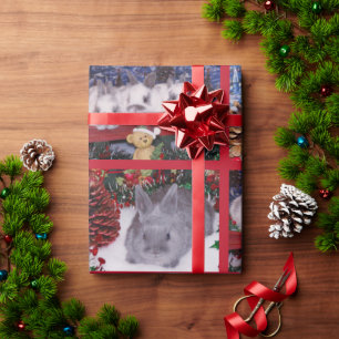 Papier Cadeau Joli lapin de Noël