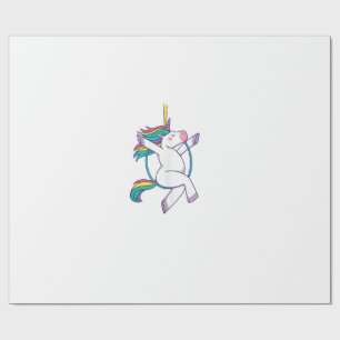 Papier Cadeau Joli licorne sur un cerceau aérien - Illustration