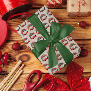 Papier Cadeau Joli lutin de Noël Lettre festive O