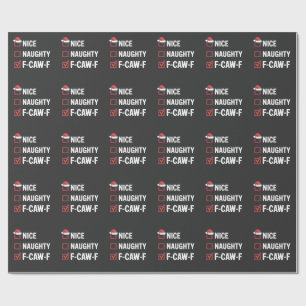 Papier Cadeau Joli Méchant F-Caw-F Drôle Père Noël Méchant