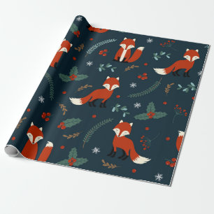 Papier Cadeau Joli Motif Christmas Fox