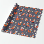 Papier Cadeau Joli Motif Christmas Fox<br><div class="desc">Papier à envelopper Joli Noël Fox Motif Festive/Noël/Unique Personnalisable</div>