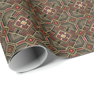 Papier Cadeau Joli motif de carreaux Art Déco