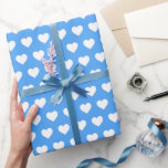 Papier Cadeau Joli Motif de Coeurs Bleus Manganais<br><div class="desc">Festif, moderne et simple papier d'emballage chic présente de beaux coeurs blancs motif sur un arrière - plan bleu manganèse élégant. Enveloppez vos cadeaux avec amour, parfait pour la Saint Valentin, les vacances de Noël, mariage, anniversaires ou un baby shower! Conçu exclusivement pour vous par Happy Dolphin Studio. Si vous...</div>
