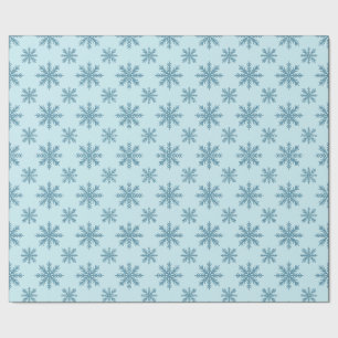 Papier Cadeau Joli motif de flocon de neige rétro aquarelle bleu