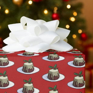 Papier Cadeau Joli motif de houx avec sauce au brandy pour puddi