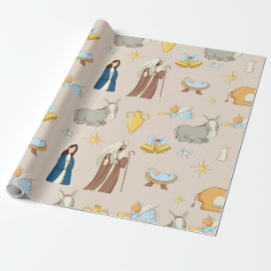 Papier Cadeau Joli motif de jeu de vacances de Noël heureux