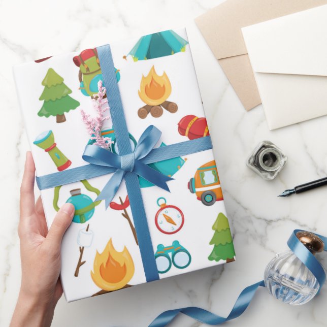 Papier Cadeau Joli motif du camping (Cadeaux)