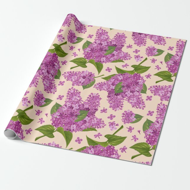 Papier Cadeau Joli motif floral (Déroulé)