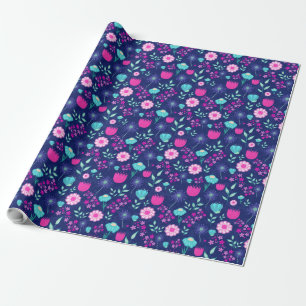 Papier Cadeau Joli motif floral de fond