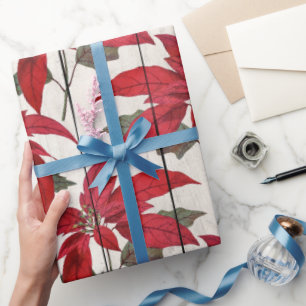 Papier Cadeau Joli motif floral de Noël