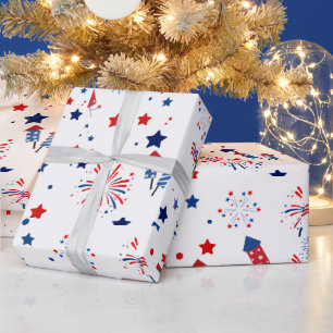 Papier Cadeau Joli motif patriotique du 4 juillet