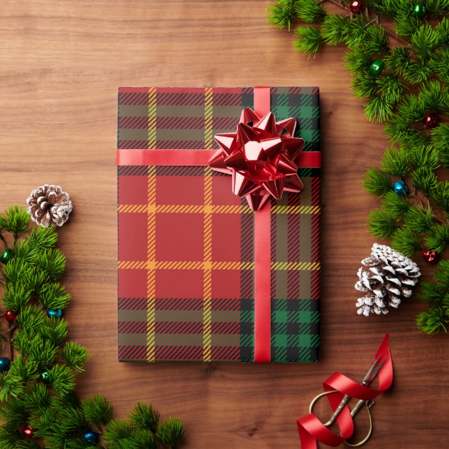 Papier Cadeau Joli Motif rouge vert Plaid Noël (Cadeau de vacances)