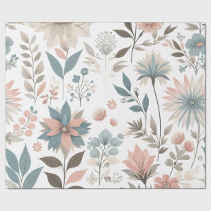 Papier Cadeau Joli motifs floraux Pastel Aquarelle