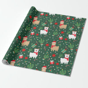 Papier Cadeau Joli Noël Alpaca