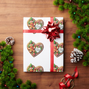 Papier Cadeau Joli Noël Donut Cookies Coeur