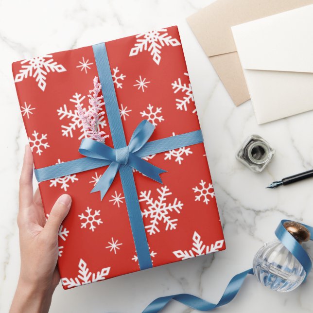 Papier Cadeau Joli Noël flocons motif (Cadeaux)