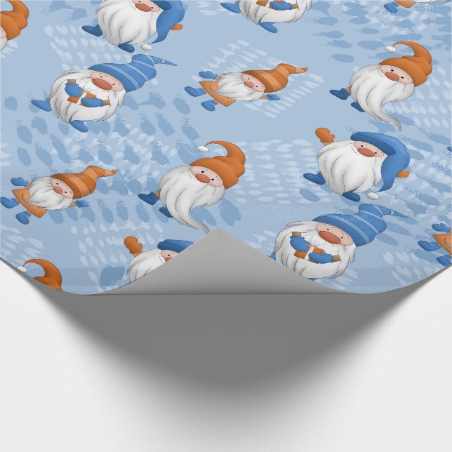 Papier Cadeau Joli Noël Gnome Motif à thème (Coin)
