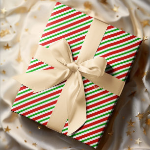Papier Cadeau Joli Noël Rouge Vert Blanc Grille Or Texte