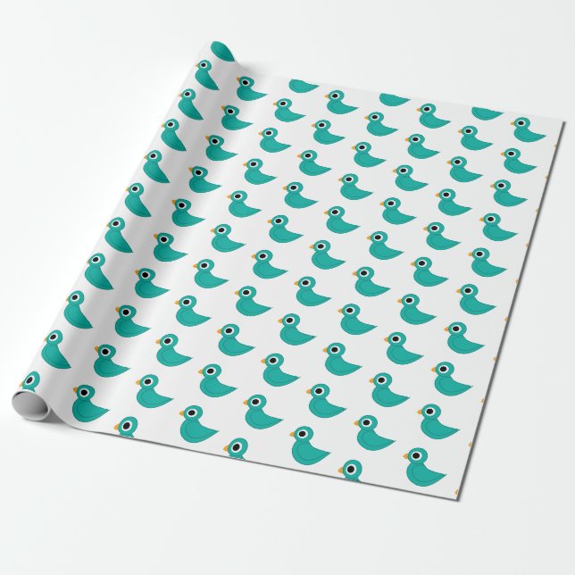 Papier Cadeau Joli oiseau bleu (Déroulé)