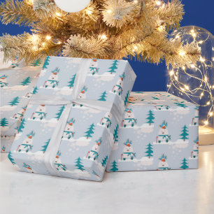 Papier Cadeau Joli ours en neige de Noël et du Nouvel An