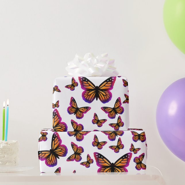 Papier Cadeau Joli papillon aquarelle élégant (Cadeaux de fête)