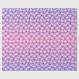 Papier Cadeau Joli papillon rose et blanc Coussin rond