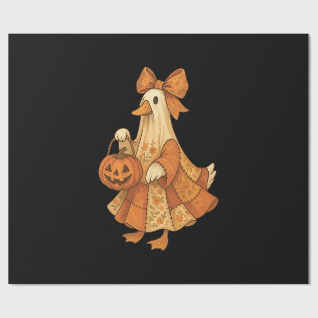 Papier Cadeau Joli patchwork de canard Halloween Party (Plat)