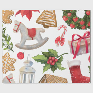 Papier Cadeau Joli Père Noël Noël Sucreries Personnalisé