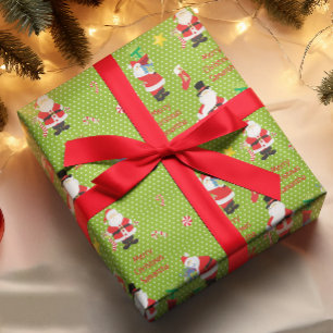 Papier Cadeau Joli Père Noël personnalisé Joyeux Noël personnali