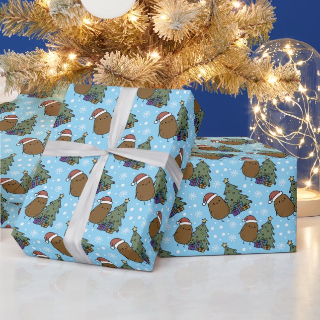 Papier Cadeau Joli Pomme de Terre de Noël (Vacances)
