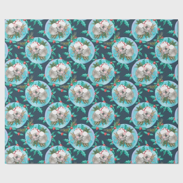 Papier Cadeau Joli rêve de Noël de koala bleu (Couture)