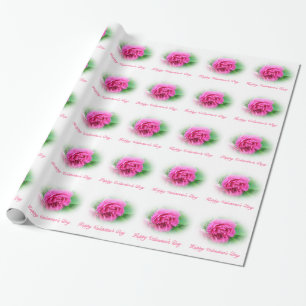 Papier Cadeau Joli rose rose  heureuse Sainte-Valentin