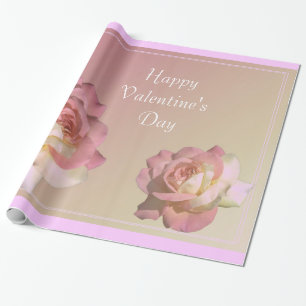 Papier Cadeau joli rose rose heureuse Sainte-Valentin