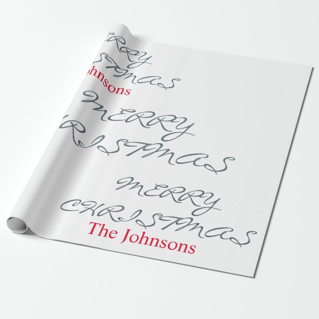 PAPIER CADEAU JOLI SCRIPT JOYEUX NOËL NOM PERSONNALISÉ (Déroulé)