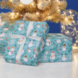 Papier Cadeau Joli Snowmen Snowflakes Green Christmas<br><div class="desc">Donnez vie à l'esprit festif avec ce charmant papier d'emballage vert de Noël. L'arrière - plan vert vif prépare le terrain pour un motif moderne et amusant, avec d'adorables bonhomme de neige, des flocons de neige délicats et une végétation luxuriante. Les éléments colorés des ornements de Noël et les baies...</div>